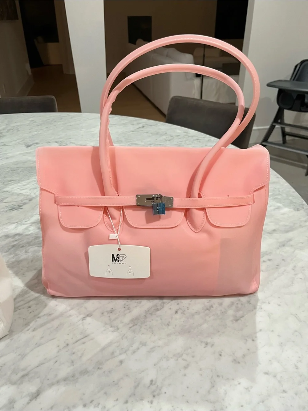 Stylish Pink jelly Birkin Tote Handbag – Unbranded